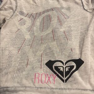 Roxy Gray Sweatshirt with Black and Pink Accents